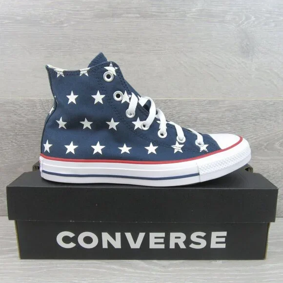 Converse Chuck Taylor All Star HI Archive Stars Womens Size 7.5 Navy NEW - Picture 2 of 14